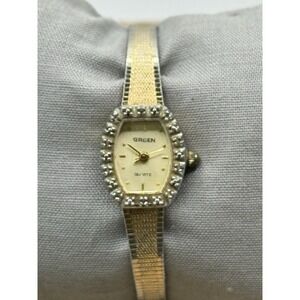 Vintage Gruen Quartz Ladies Watch Gold Tone Rhinestone Bezel UNTESTED